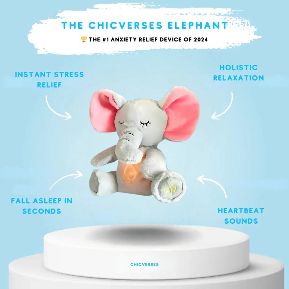 Breathing Relaxing Teddy Elephant with Calming Music, Lights