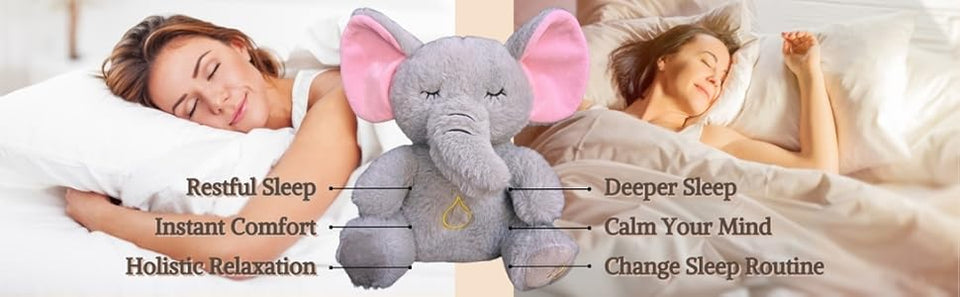 Breathing Relaxing Teddy Elephant with Calming Music, Lights