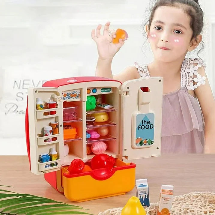 Mini Fridge Refrigerator Pretend Play - 39 pieces set