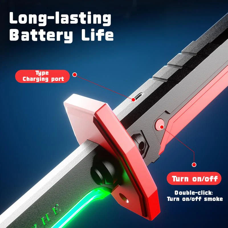 Cyberpunk Neon Electric Lightsaber Sword with Smoke Music (Toy)