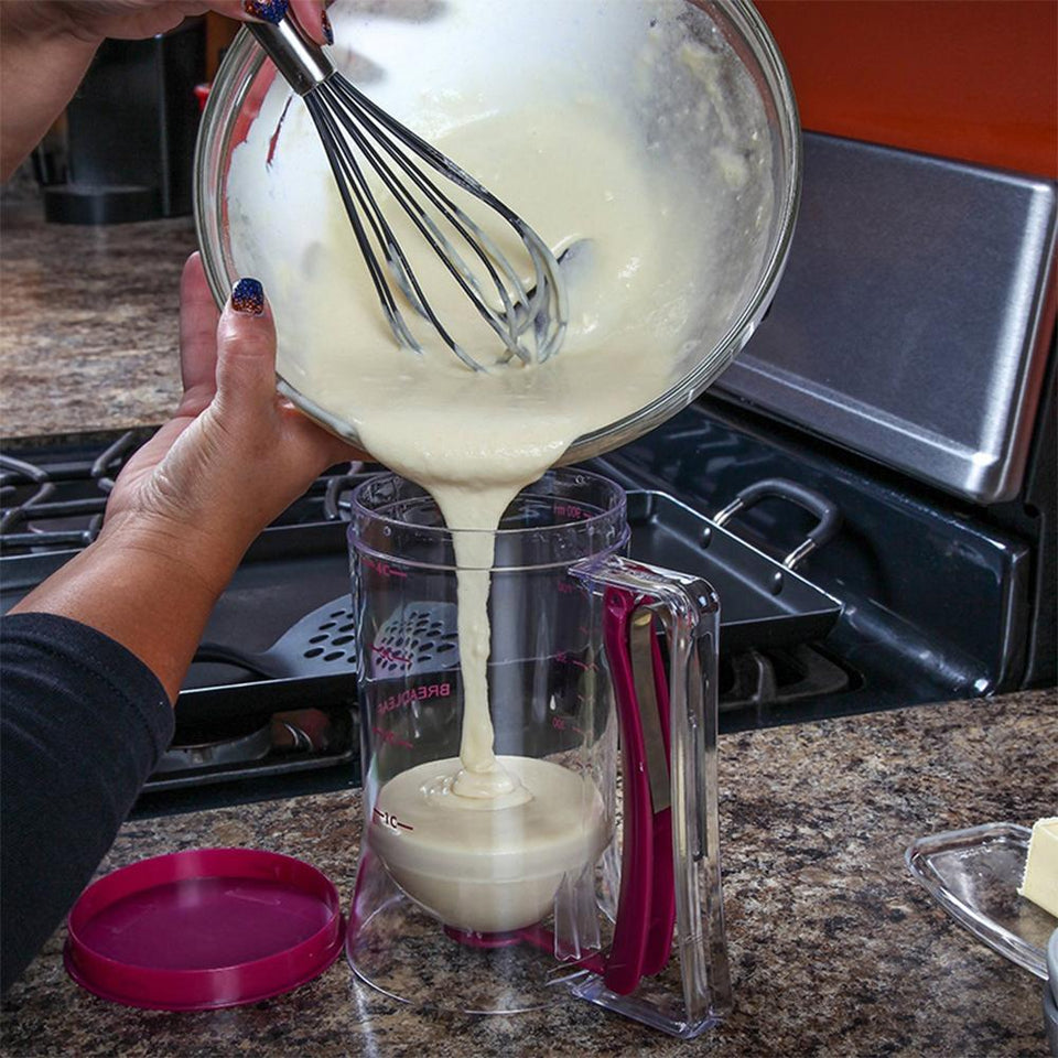 Batter Hand-held Funnel Dispenser for Pancakes, Waffles & Cupcakes