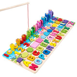 Kids Wooden Shape Puzzle Fishing Counting Game