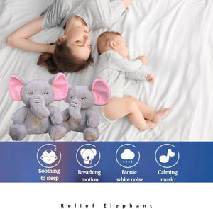 Breathing Relaxing Teddy Elephant with Calming Music, Lights