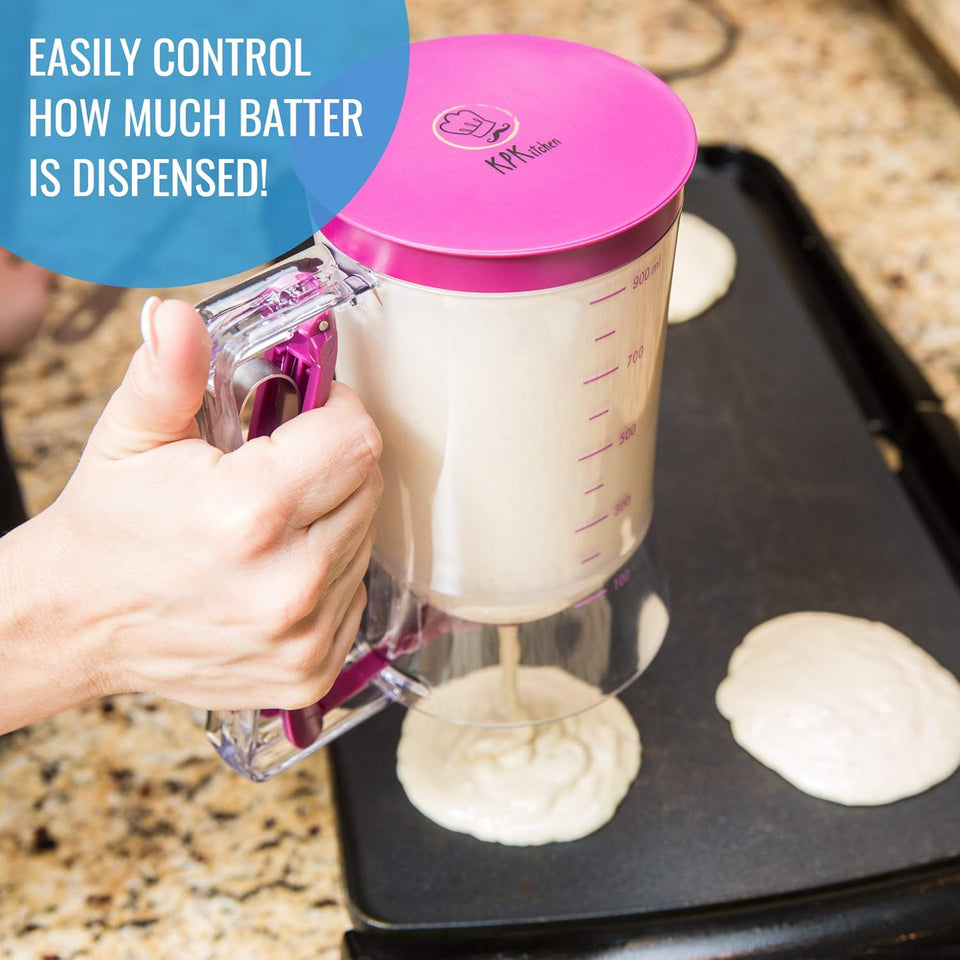Batter Hand-held Funnel Dispenser for Pancakes, Waffles & Cupcakes