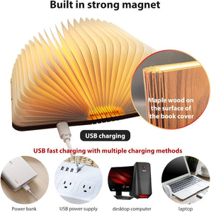 Foldable Wooden LED Desk Lamp