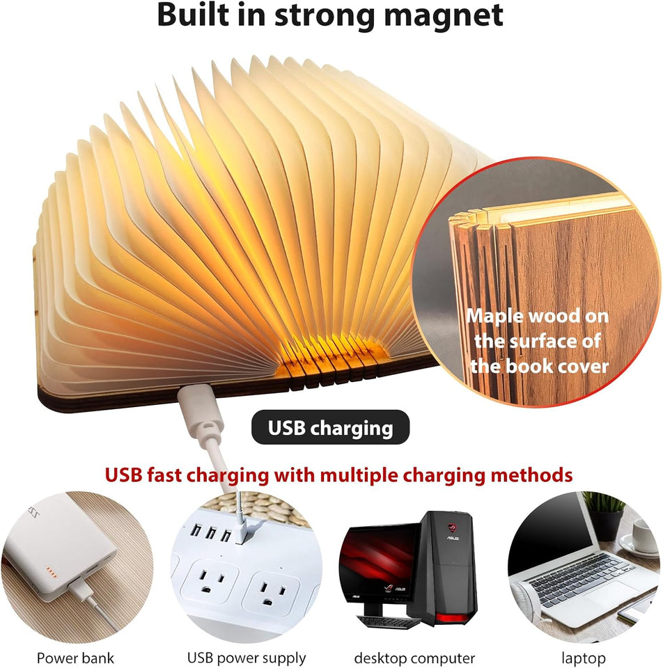 Foldable Wooden LED Desk Lamp