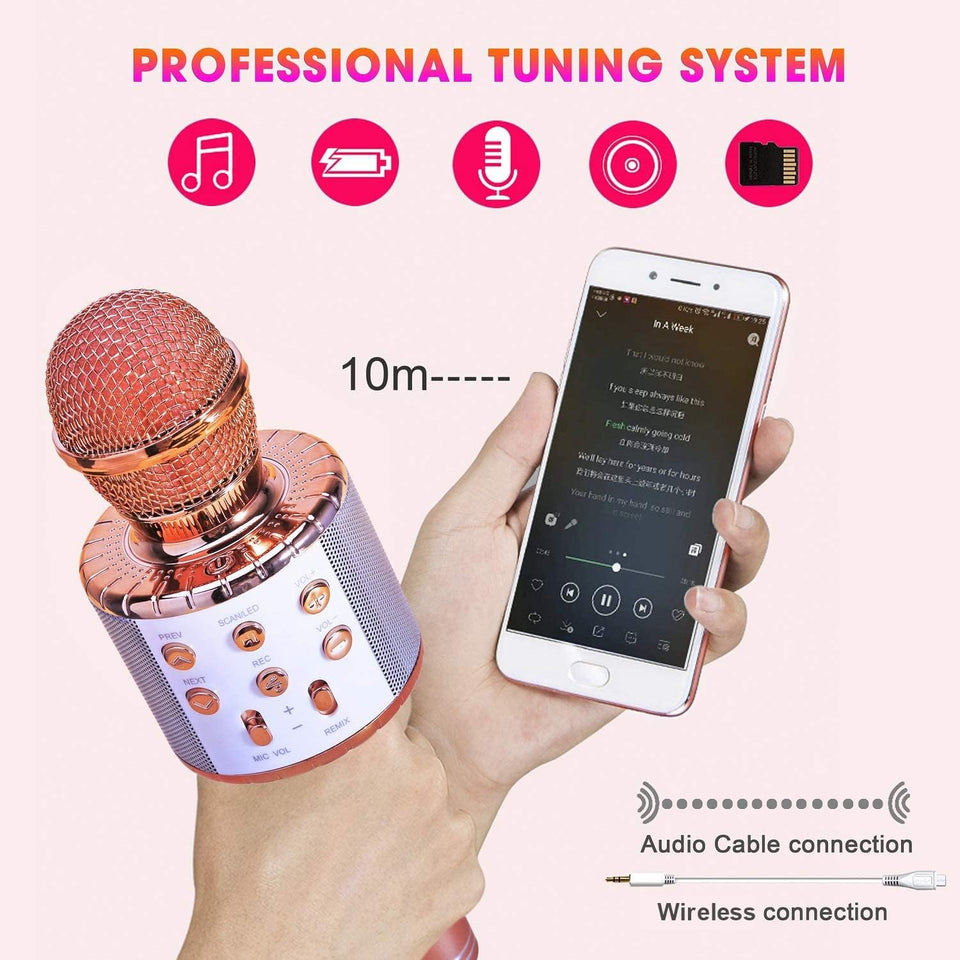 Wireless Bluetooth Karaoke Microphone for Kids (Portable)