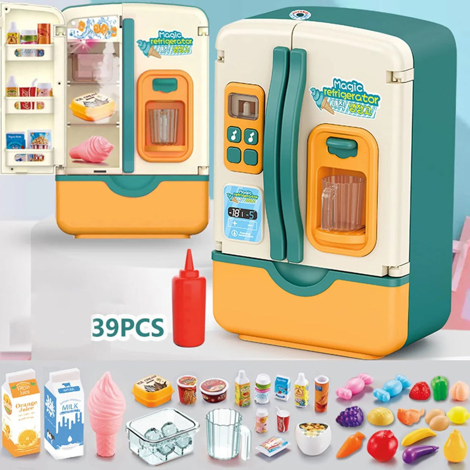Mini Fridge Refrigerator Pretend Play - 39 pieces set