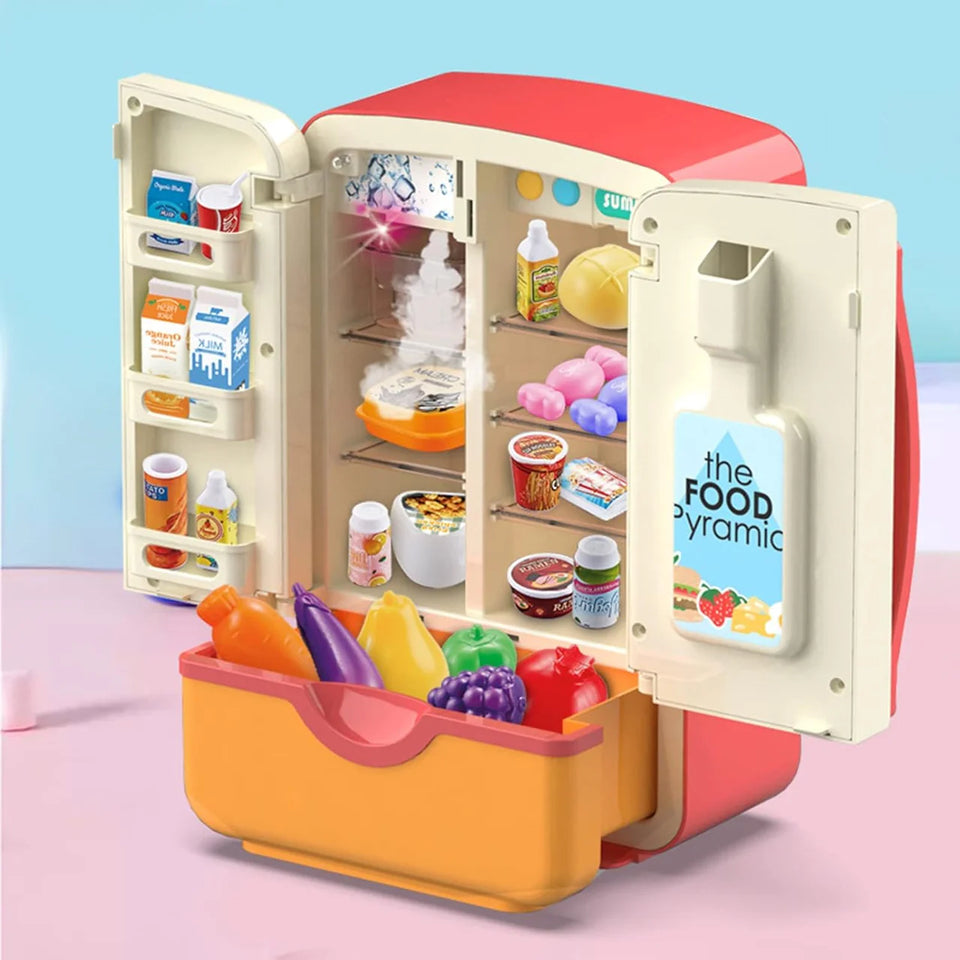 Mini Fridge Refrigerator Pretend Play - 39 pieces set
