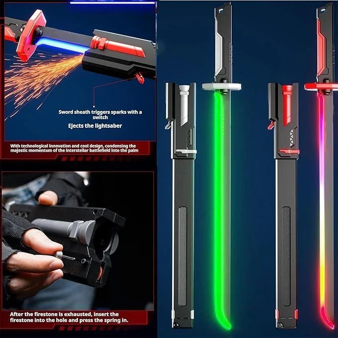 Cyberpunk Neon Electric Lightsaber Sword with Smoke Music (Toy)