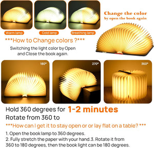 Foldable Wooden LED Desk Lamp