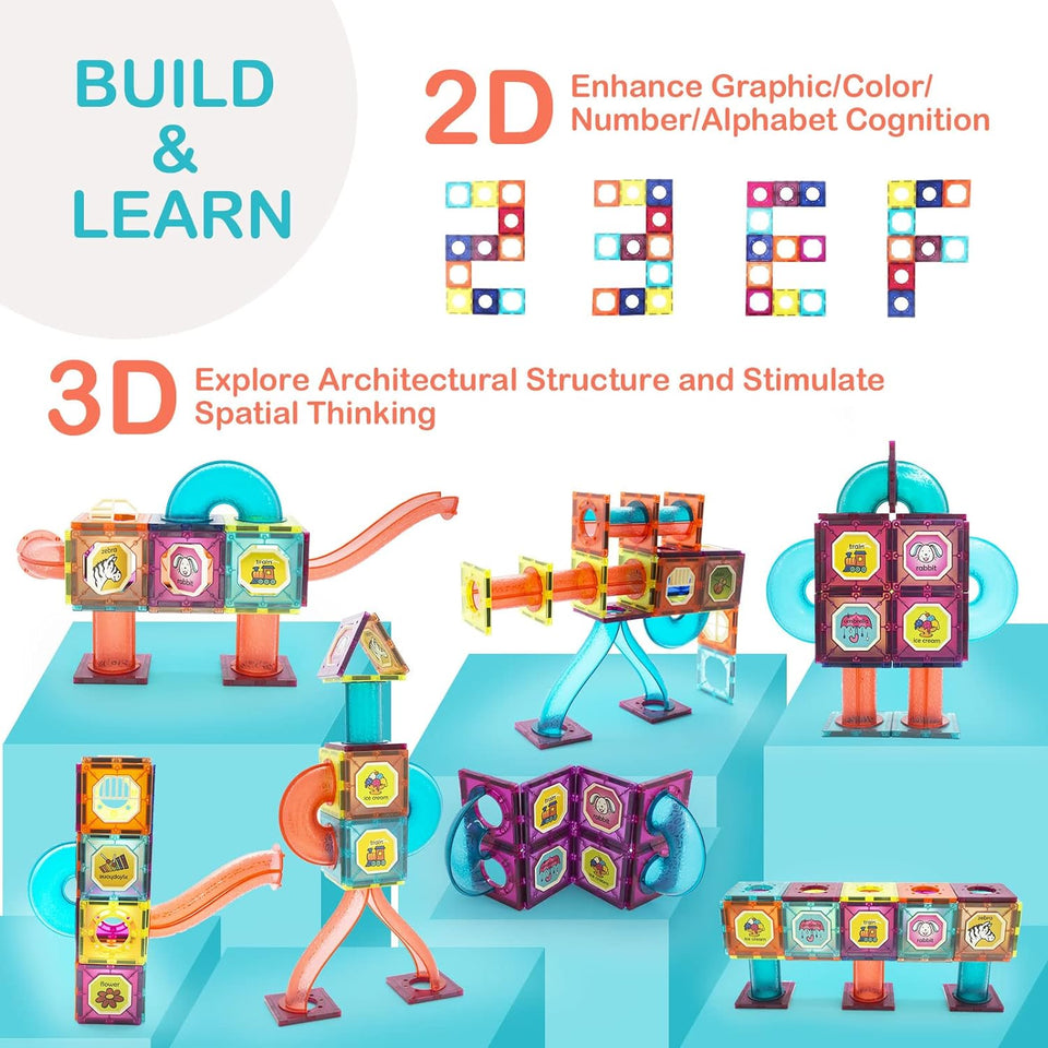 56Pcs Building Blocks  Magnetic Tiles
