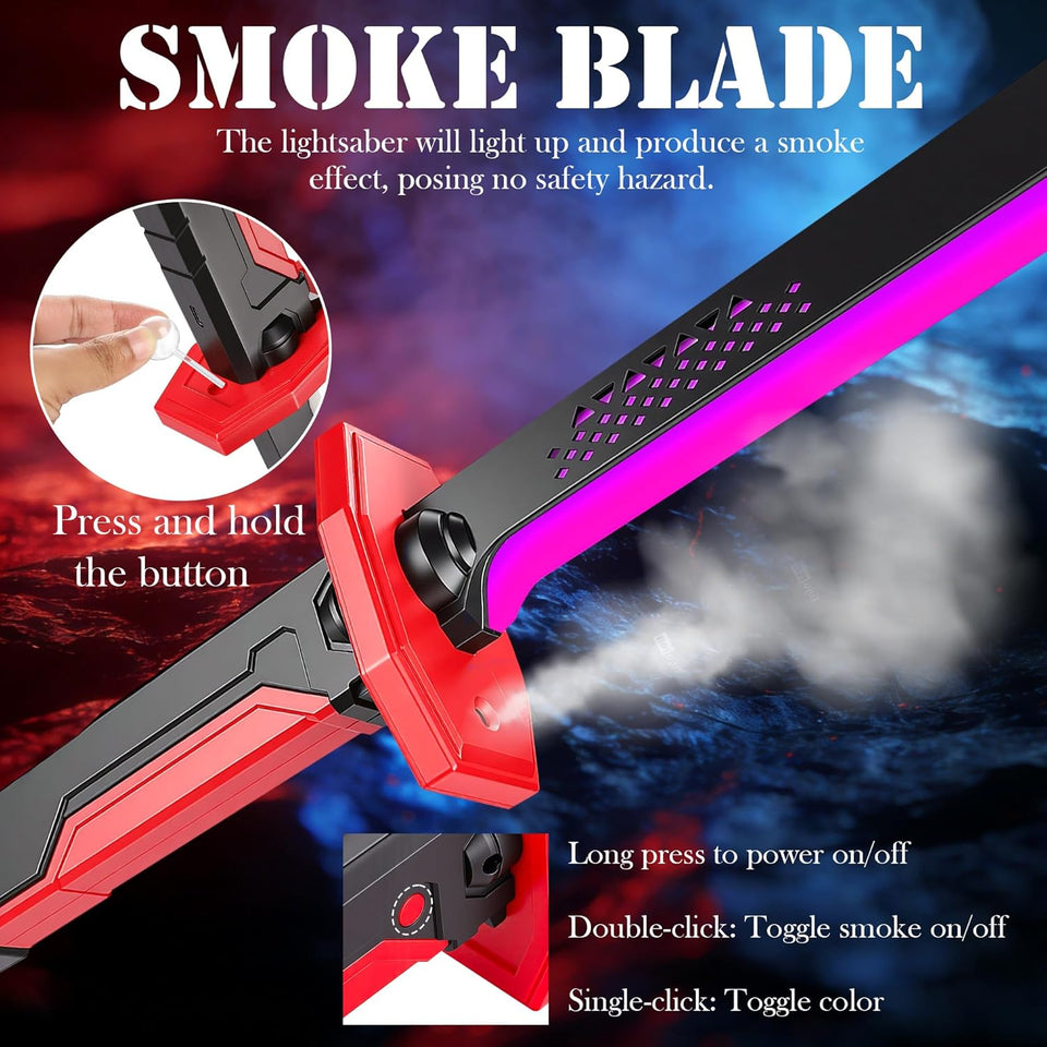 Cyberpunk Neon Electric Lightsaber Sword with Smoke Music (Toy)