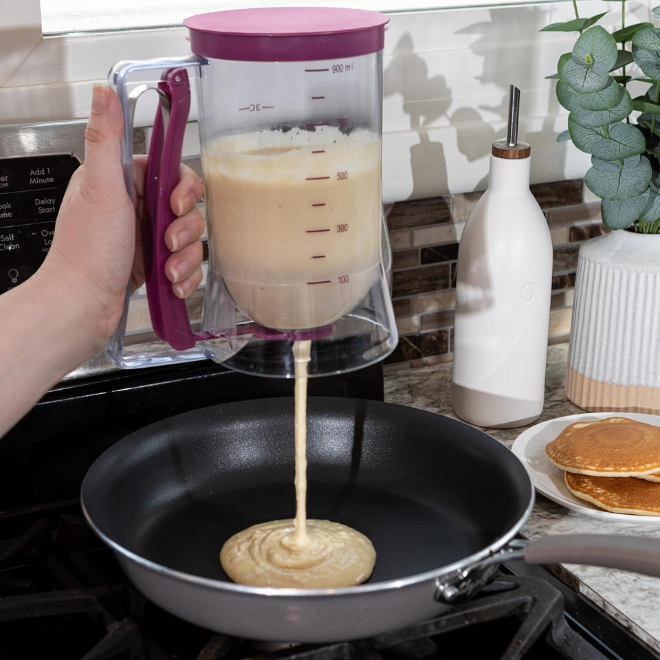 Batter Hand-held Funnel Dispenser for Pancakes, Waffles & Cupcakes