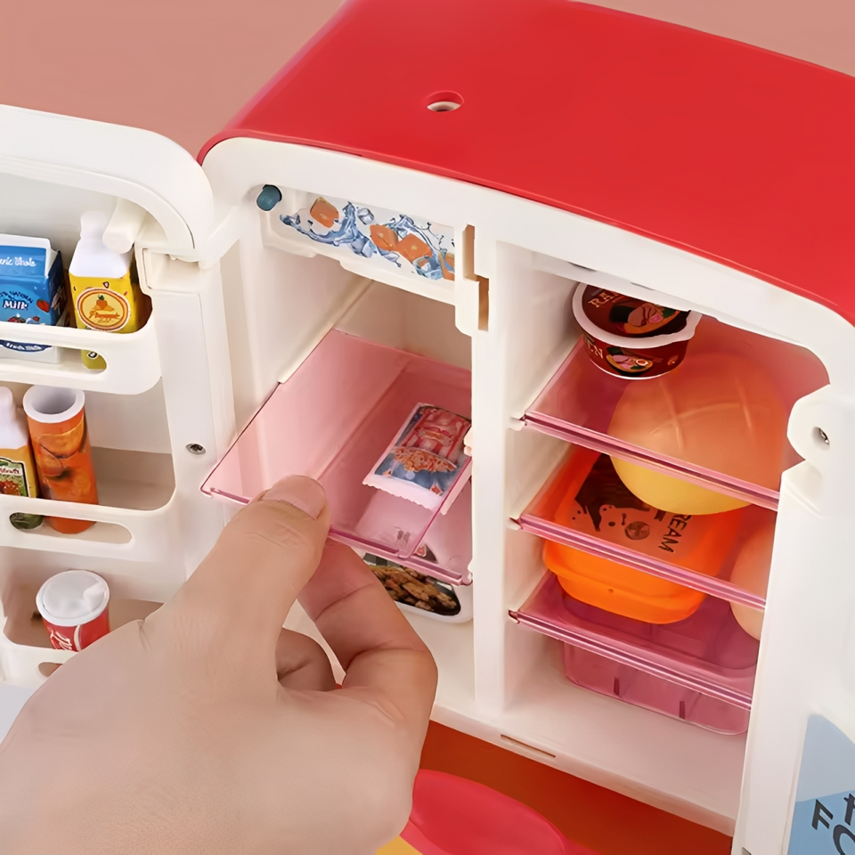 Mini Fridge Refrigerator Pretend Play - 39 pieces set