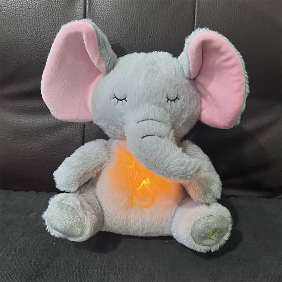 Breathing Relaxing Teddy Elephant with Calming Music, Lights