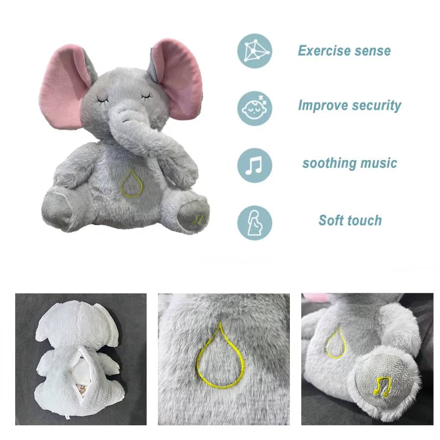 Breathing Relaxing Teddy Elephant with Calming Music, Lights