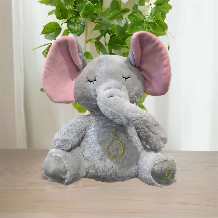 Breathing Relaxing Teddy Elephant with Calming Music, Lights