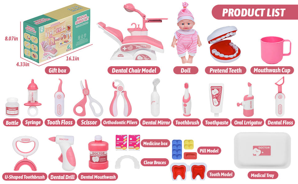 Realistic Dentist Playset for Kids