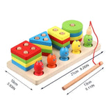 Four Column Geometric Shape Sorter with Magnetic Fishing Game