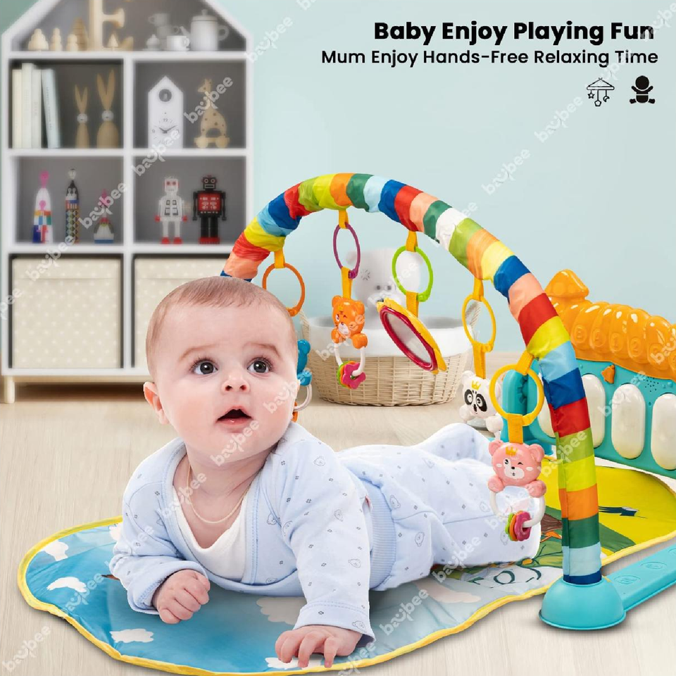 Baby Piano Keyboard Gym Mat & Fitness Rack